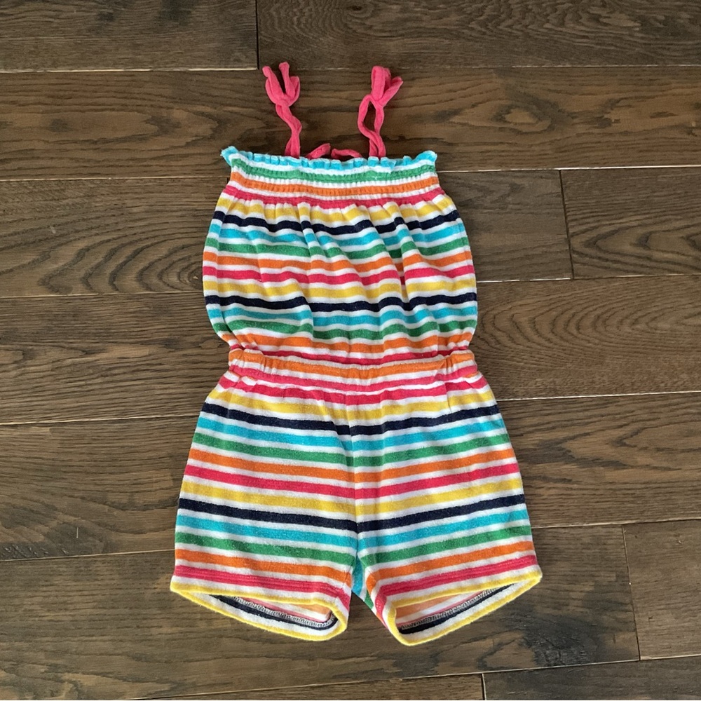 Hanna Anderson Striped Kids Terry Romper / Swim Cover Up 110 cm (US 5)